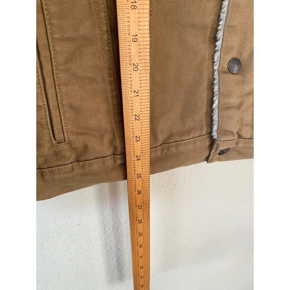 Levi's Sherpa Trucker Jacket Fleece Lined Warm Brown Coat Size M - Picture 5 of 6